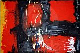 Unknown Artist Red Abstract painting